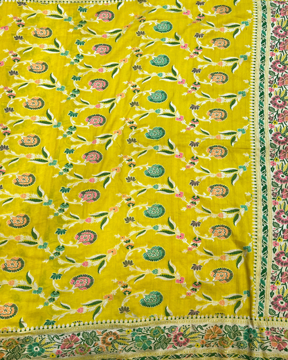 Yellow Tissue Tusser Georgette Banarasi Saree