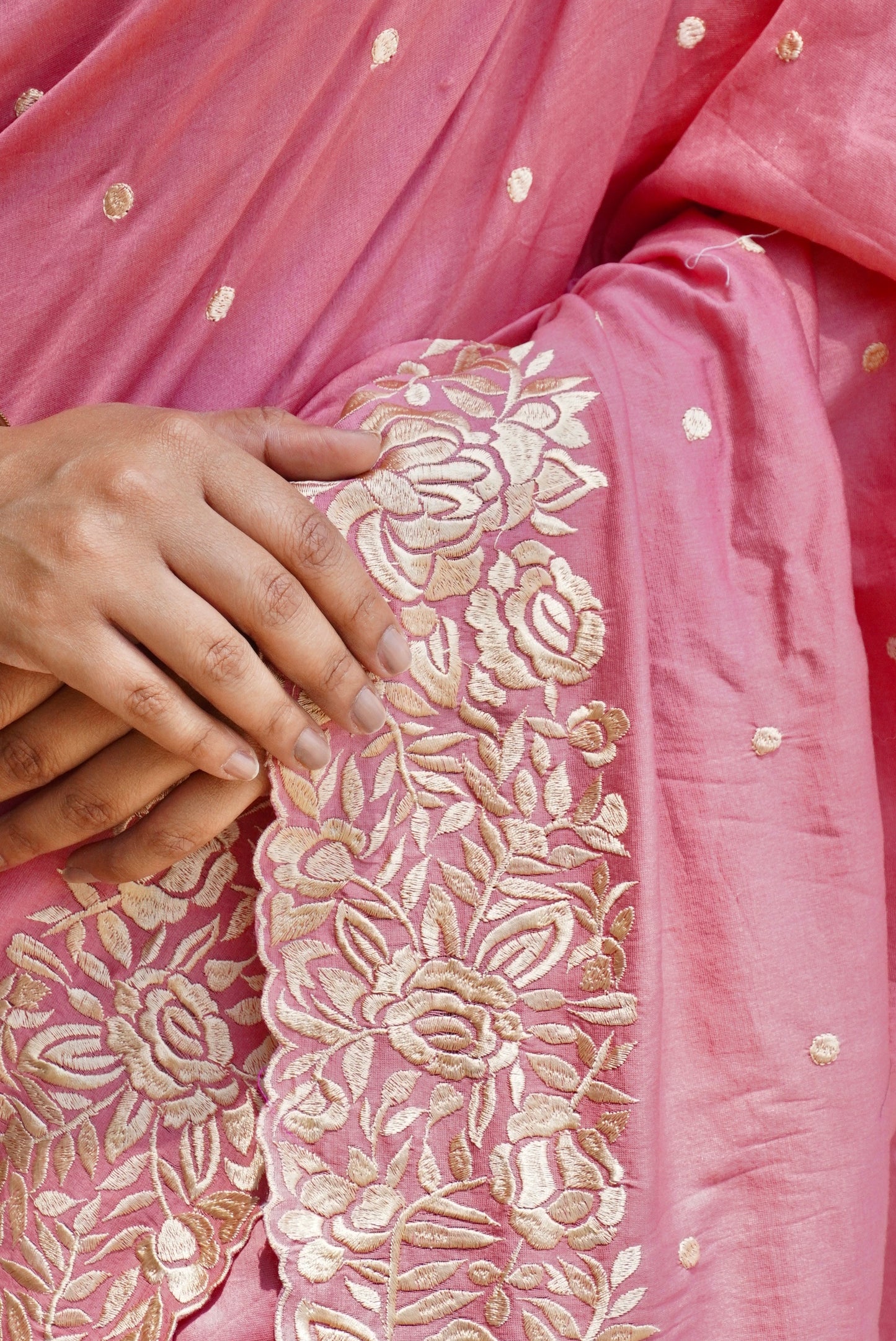 Light Pink Pure Chinya Banarasi Silk Saree