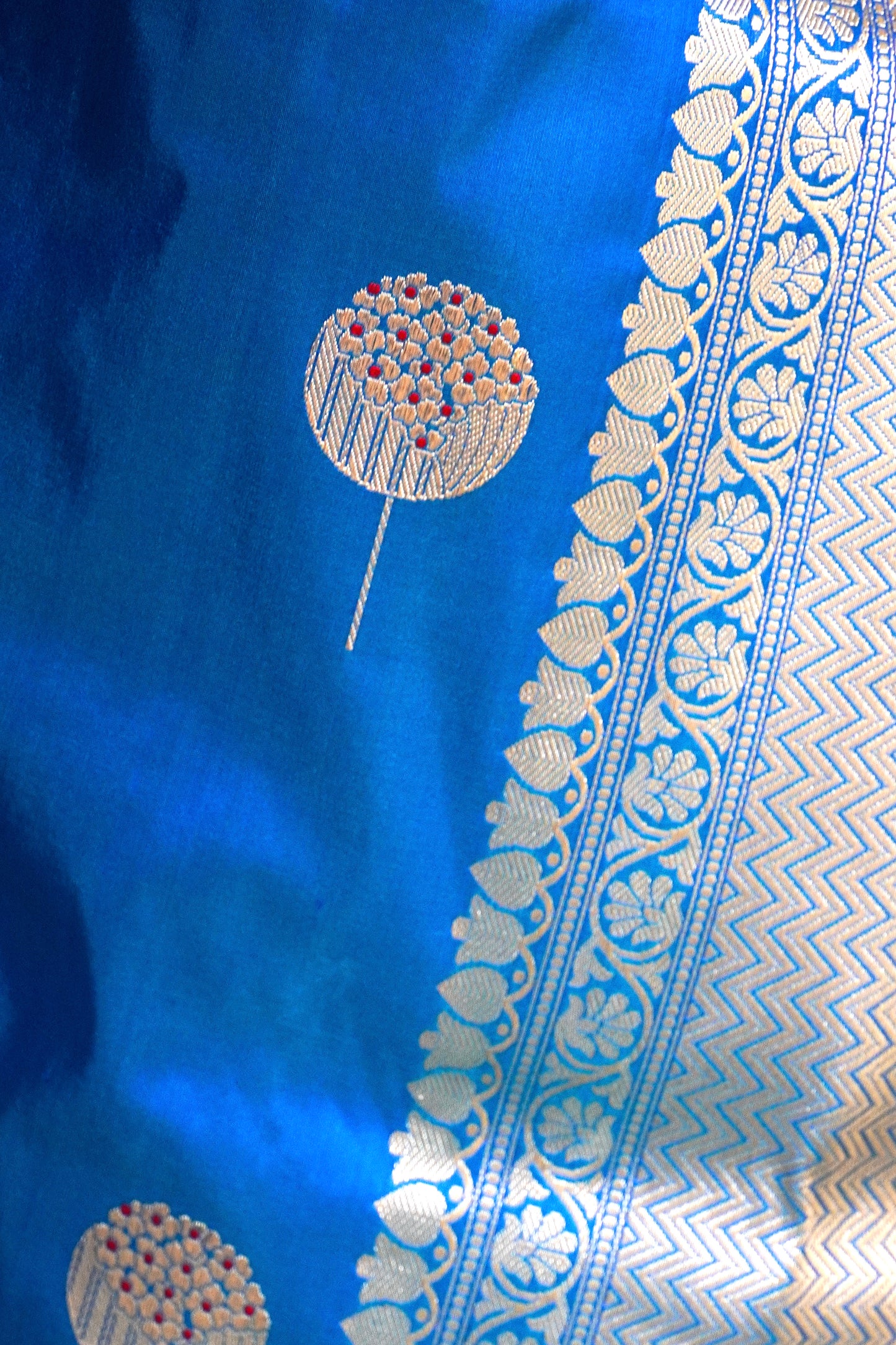 'Aayat' Orchid Blue Alfi Handweave Banarasi Katan Saree