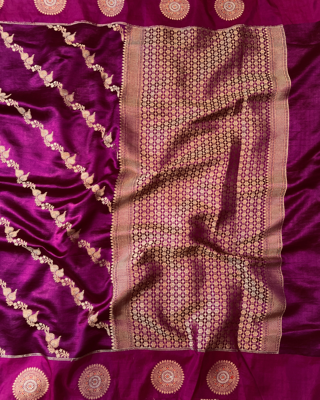 Raspberry Pink  Raw Mango Saree