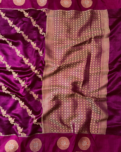 Raspberry Pink  Raw Mango Saree