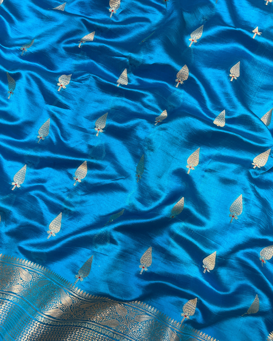 Orchid Blue Raw Mango Saree