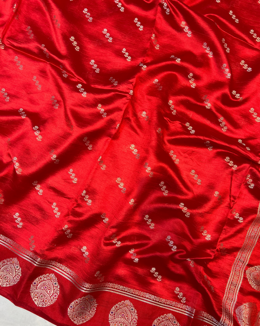 Ruby Red Raw Mango Saree