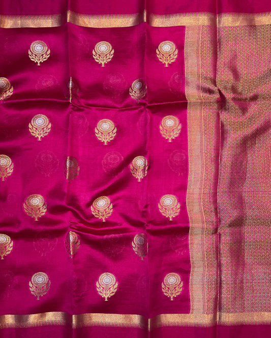 Rose Pink Raw Mango Saree