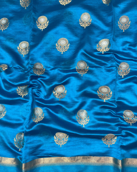 Royal Blue Raw Mango Saree