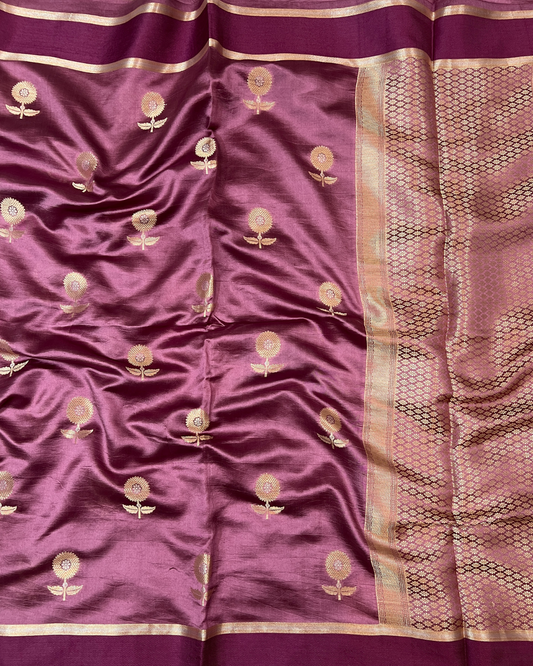 Purple Maroon Raw Mango Saree